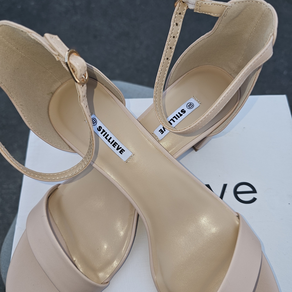 Nude Ankle Strap Heels